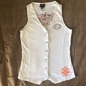 Vintage Harley Davidson Button Up Tank